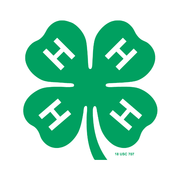 4-H logo: green four-leaf clover with a white H on each of the leaves