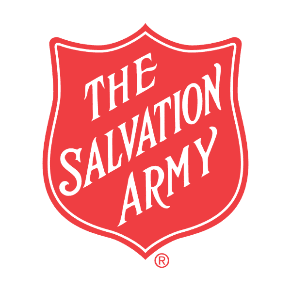 Salvation Army logo, red shield with the salvation army on it